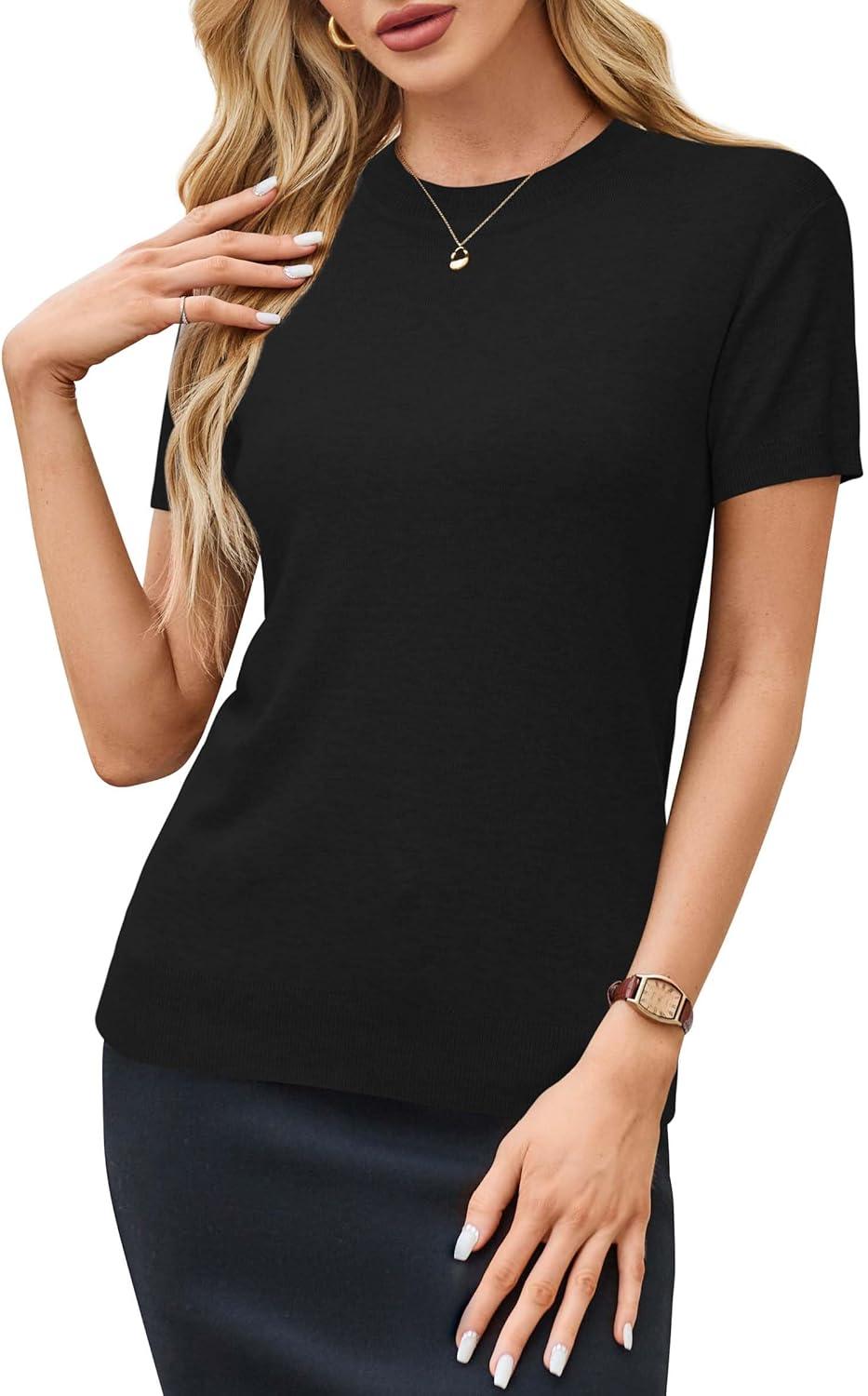 imageArachampampCloz Womens Wool Blend Business Casual Essential Fall Layering Pullover SweatersBlack