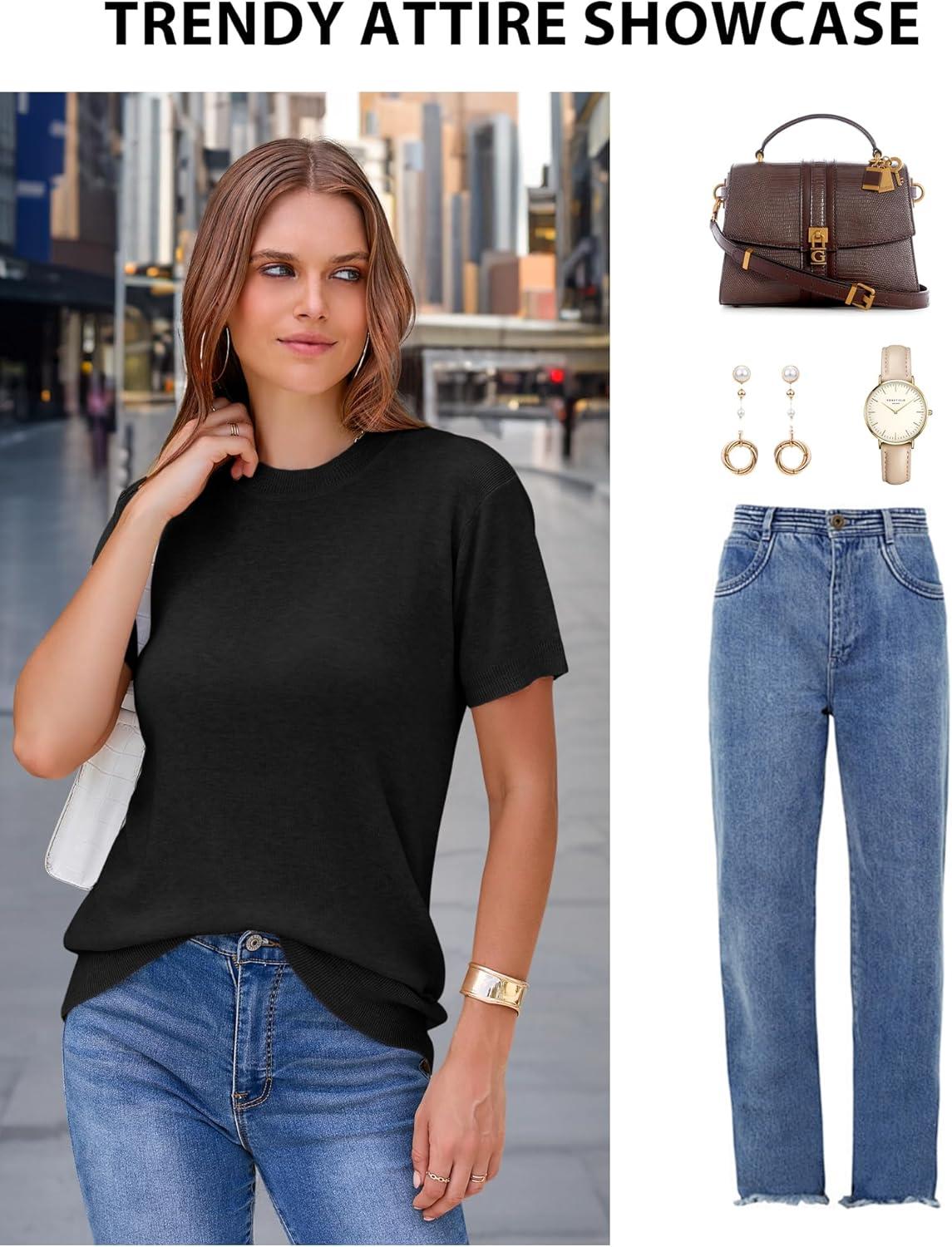 imageArachampampCloz Womens Wool Blend Business Casual Essential Fall Layering Pullover SweatersBlack