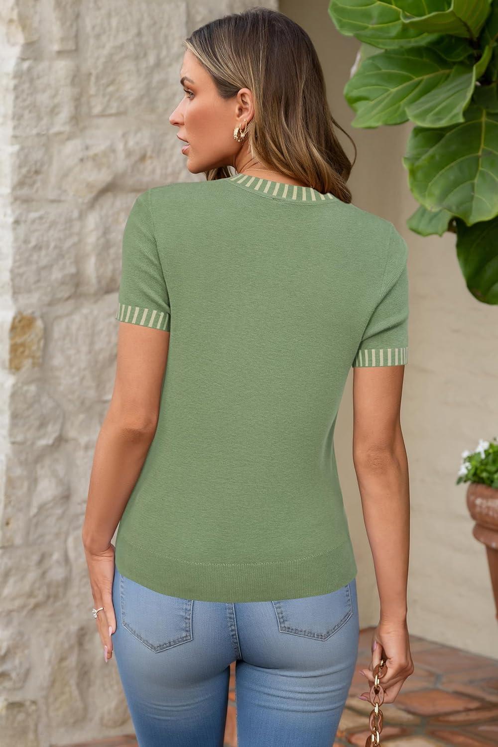 imageArachampampCloz Womens Wool Blend Business Casual Essential Fall Layering Pullover SweatersLight Green5132