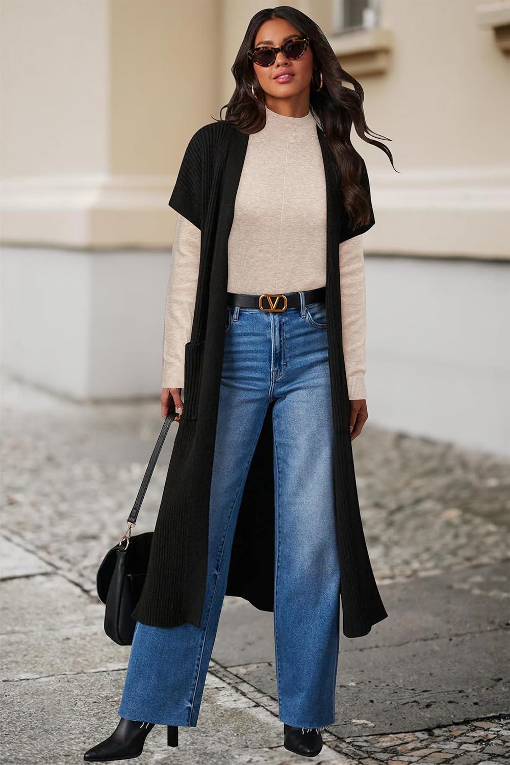 imageArachampampCloz Womens Wool Blend Fall Sweaters Mock Neck Business Casual OutfitsAapricot