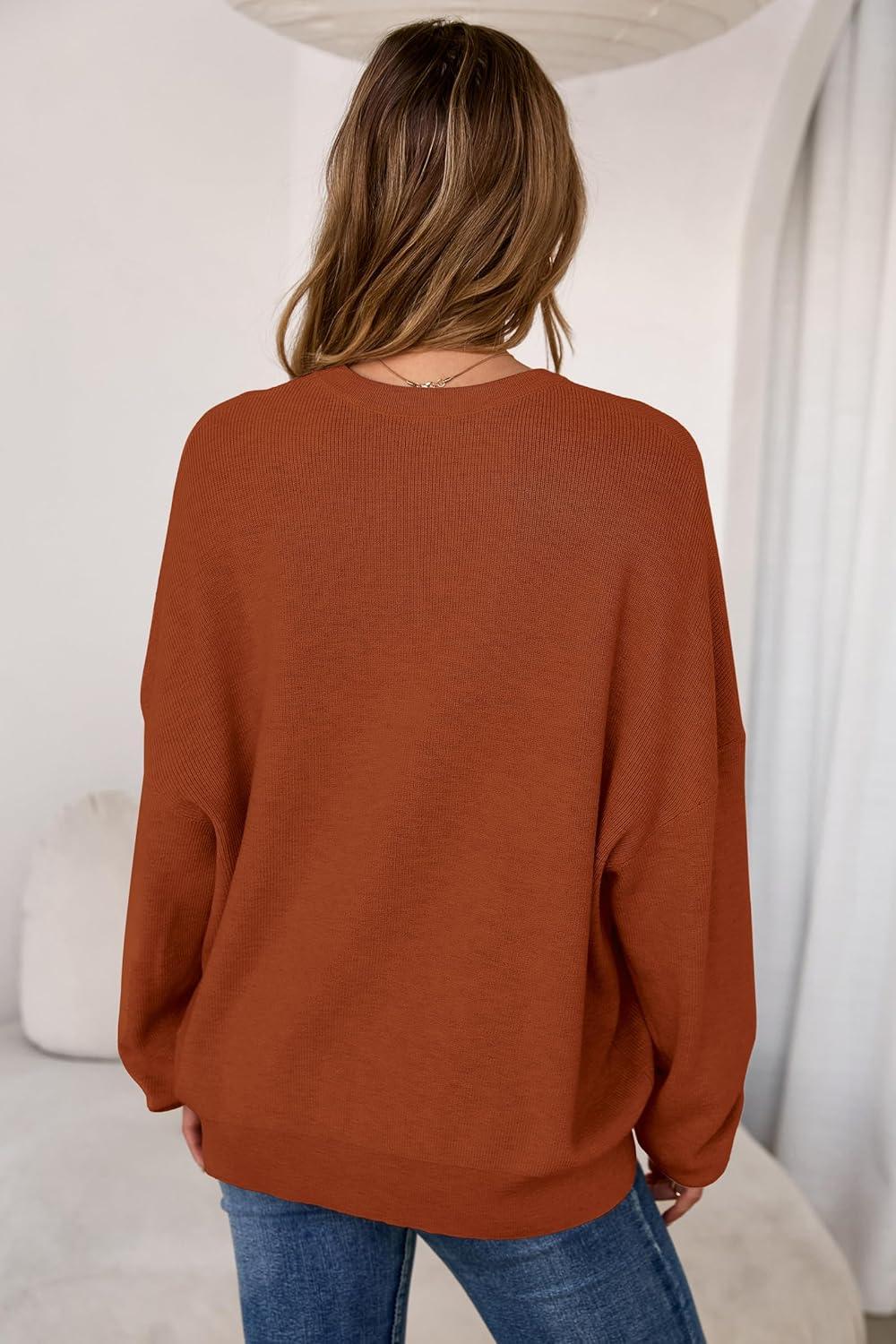 imageArachampampCloz Womens Wool Blend Oversized Sweaters Crewneck Casual Fall Outfits Fashion TopsCaramel