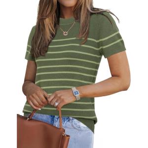 Arach&Cloz Women’s Wool Blend Business Casual Essential Fall Layering Pullover Sweaters(Grass Green-avocado Green)