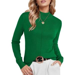 Arach&Cloz Women’s Wool Blend Fall Sweaters Mock Neck Business Casual Outfits(Green)