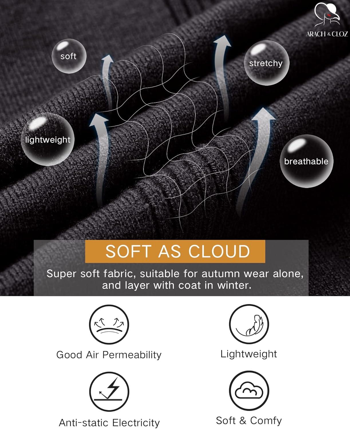 imageArachampampCloz Womens Soft V Neck Long Sleeve Fall Casual Regular Fit Sweater TopsBlack