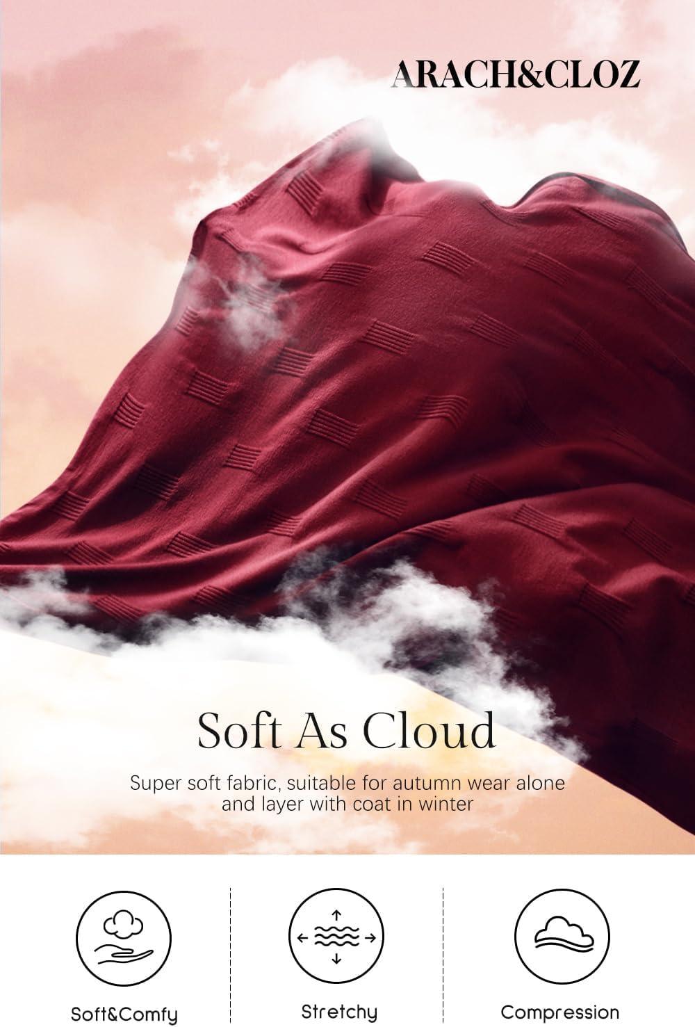 imageArachampampCloz Womens Soft V Neck Long Sleeve Fall Casual Regular Fit Sweater TopsBurgundy