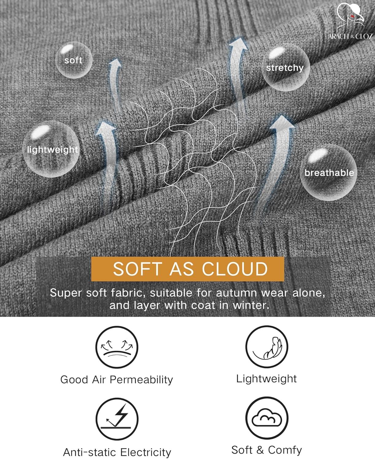 imageArachampampCloz Womens Soft V Neck Long Sleeve Fall Casual Regular Fit Sweater TopsGrey