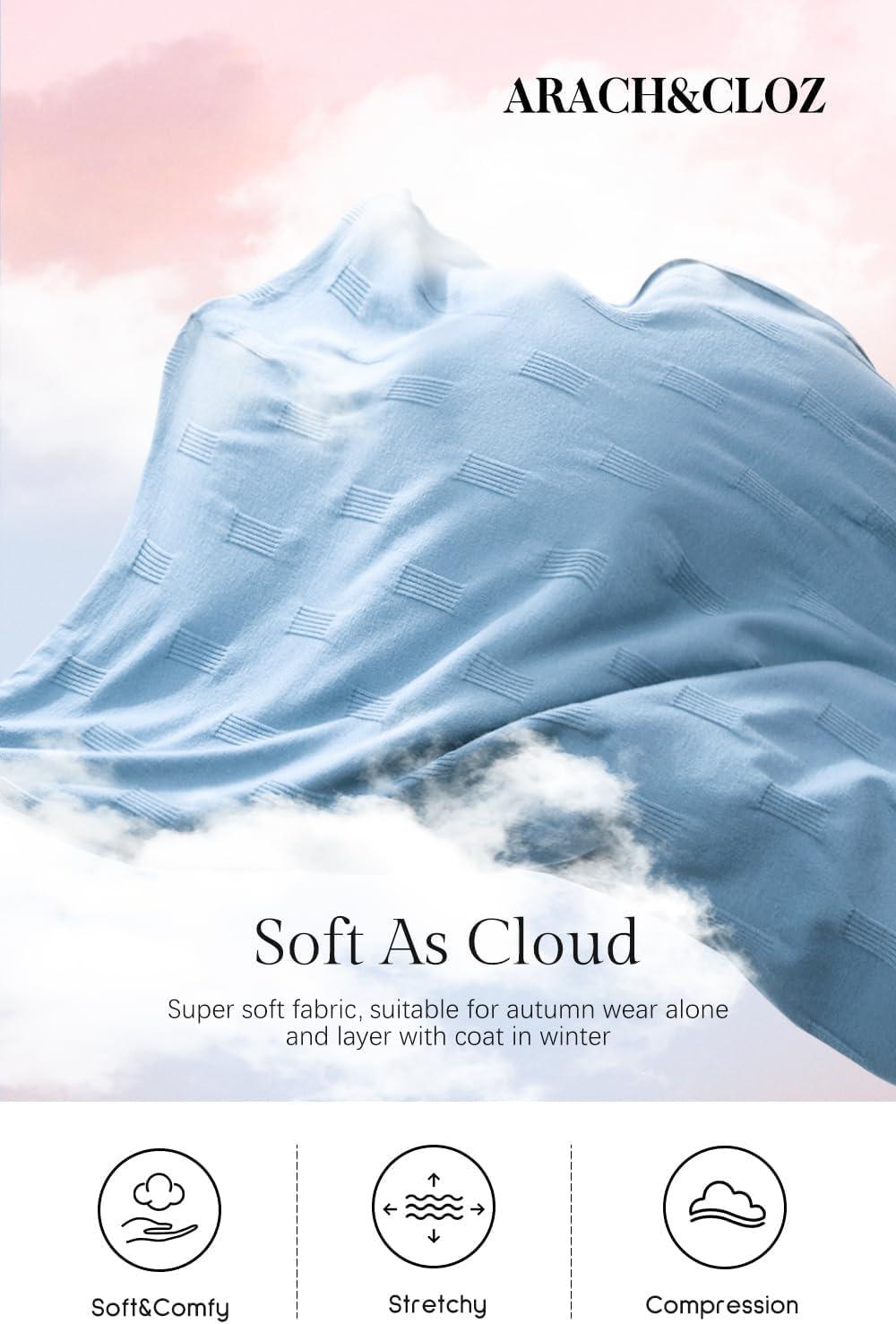 imageArachampampCloz Womens Soft V Neck Long Sleeve Fall Casual Regular Fit Sweater TopsLight Blue