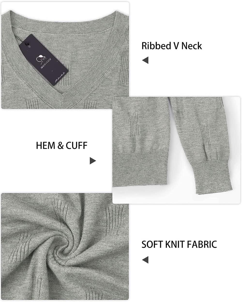 imageArachampampCloz Womens Soft V Neck Long Sleeve Fall Casual Regular Fit Sweater TopsLight Grey