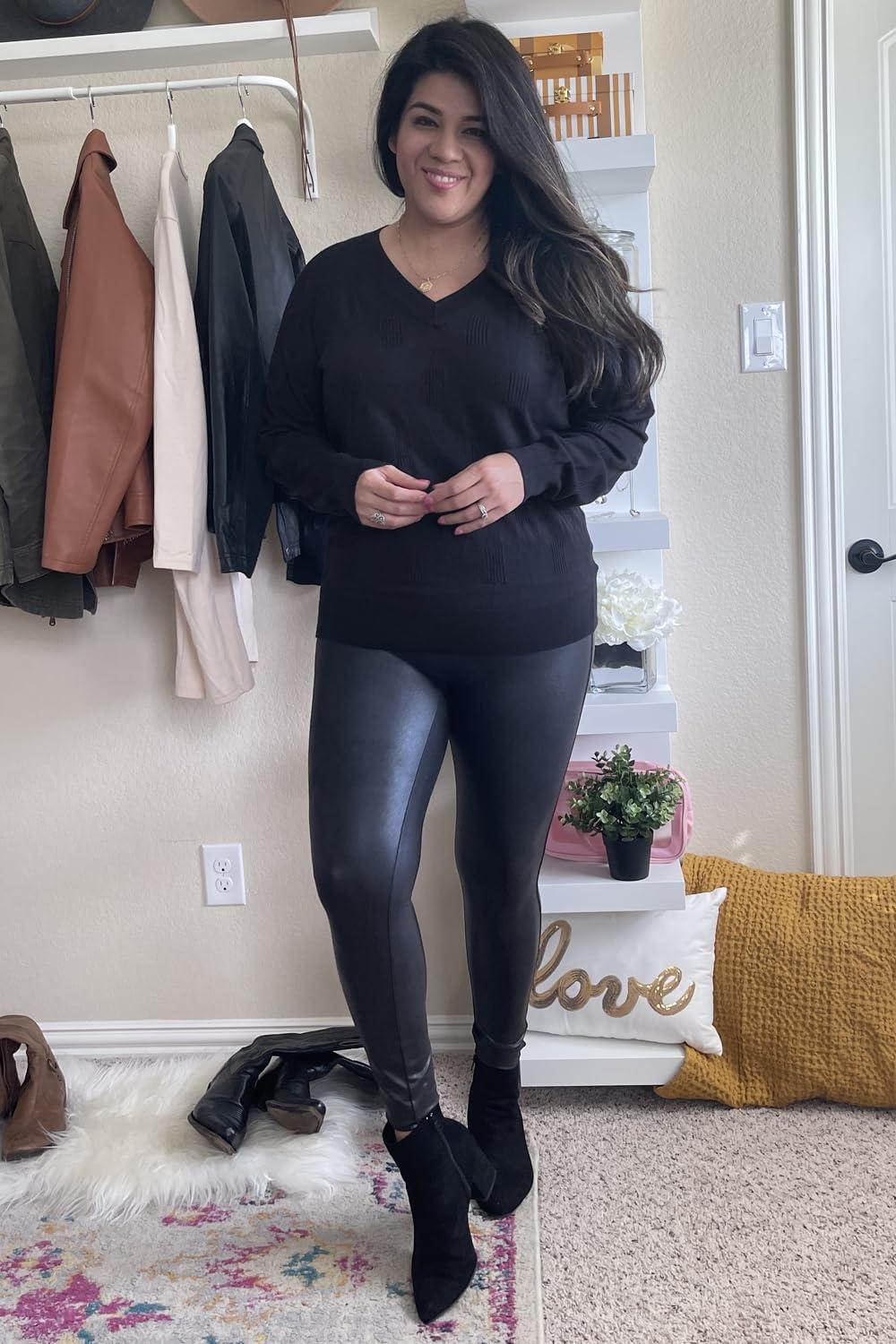 imageArachampampCloz Womens Soft V Neck Long Sleeve Fall Casual Regular Fit Sweater TopsNavy