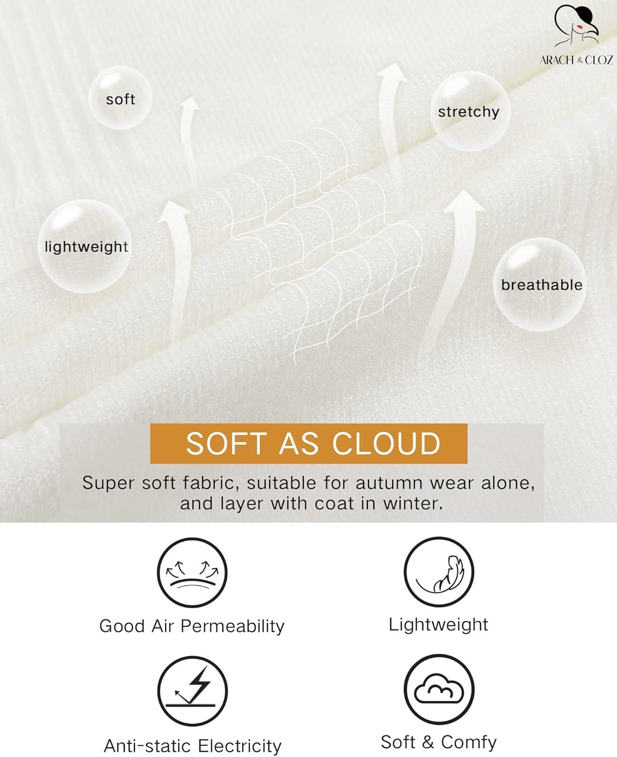 imageArachampampCloz Womens Soft V Neck Long Sleeve Fall Casual Regular Fit Sweater TopsOffwhite