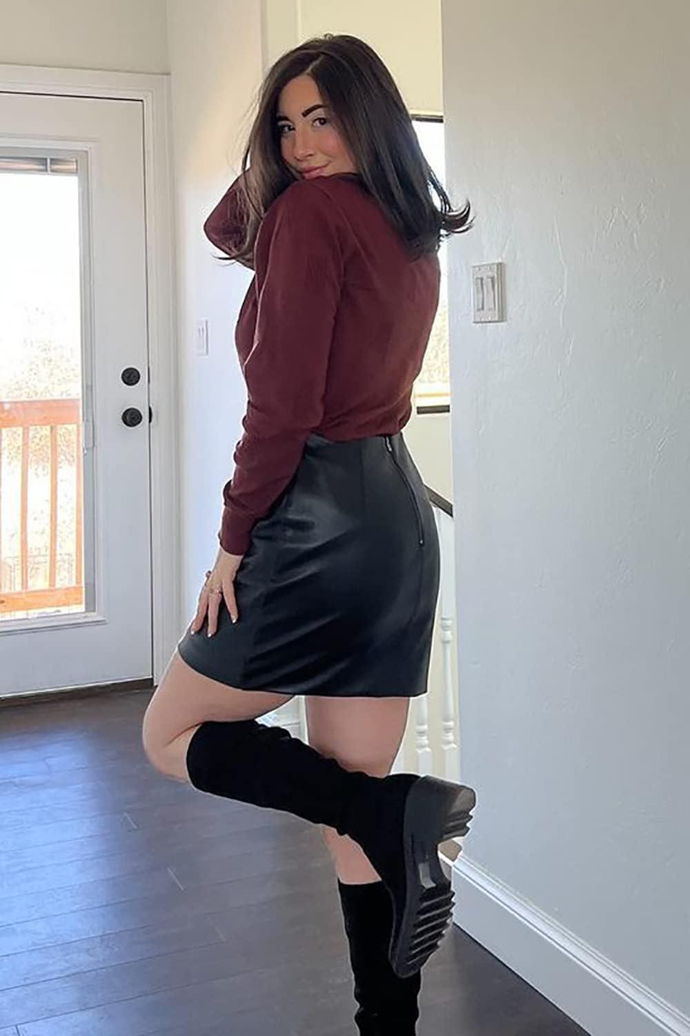 imageArachampampCloz Womens Soft V Neck Long Sleeve Fall Casual Regular Fit Sweater TopsPurplish Red