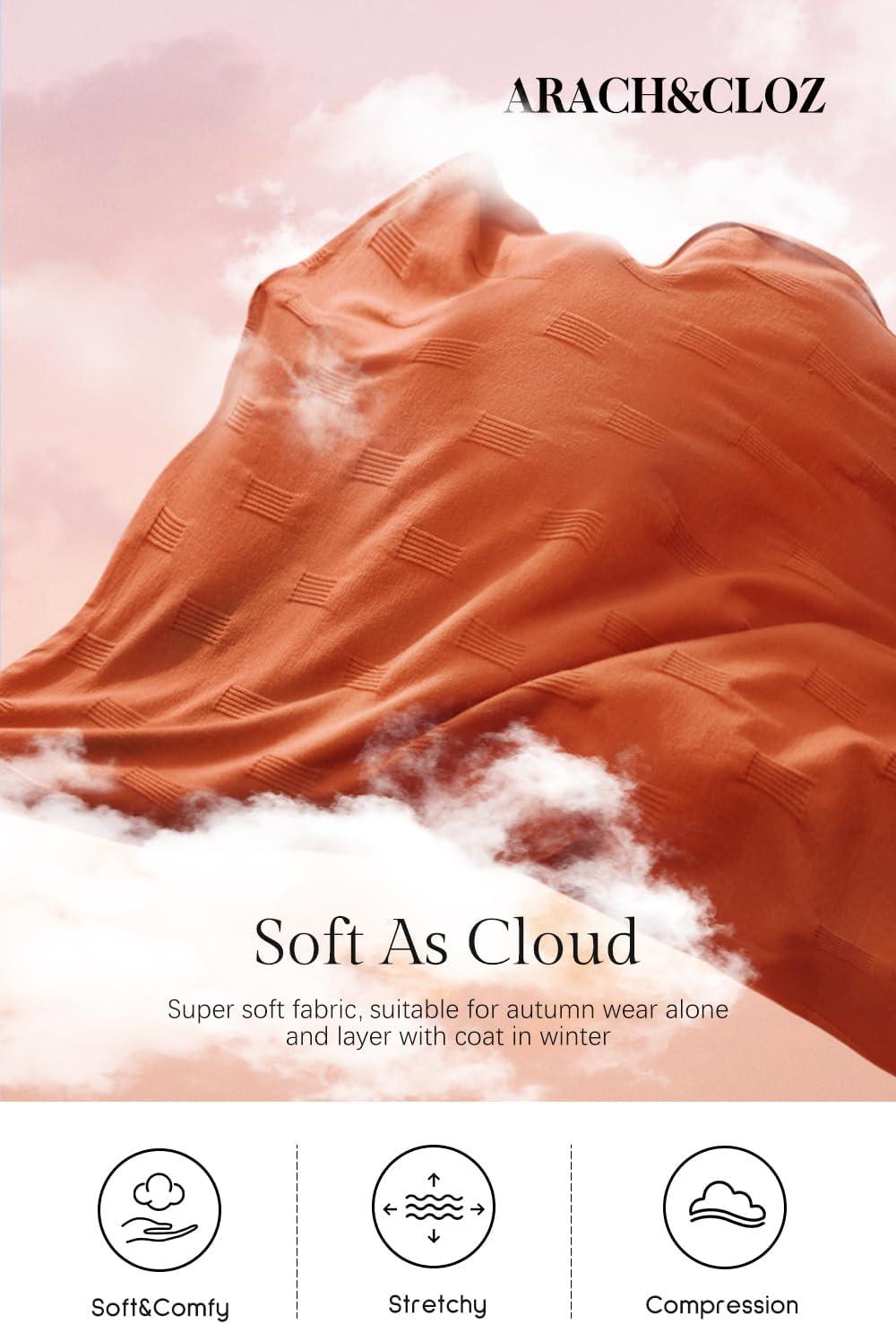 imageArachampampCloz Womens Soft V Neck Long Sleeve Fall Casual Regular Fit Sweater TopsRust