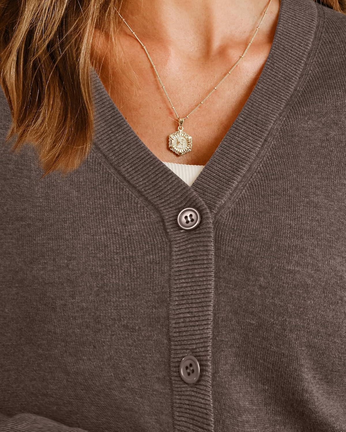 imageArachampampCloz Womens Wool Blend Business Casual Cardigan Sweaters 2025Coffee