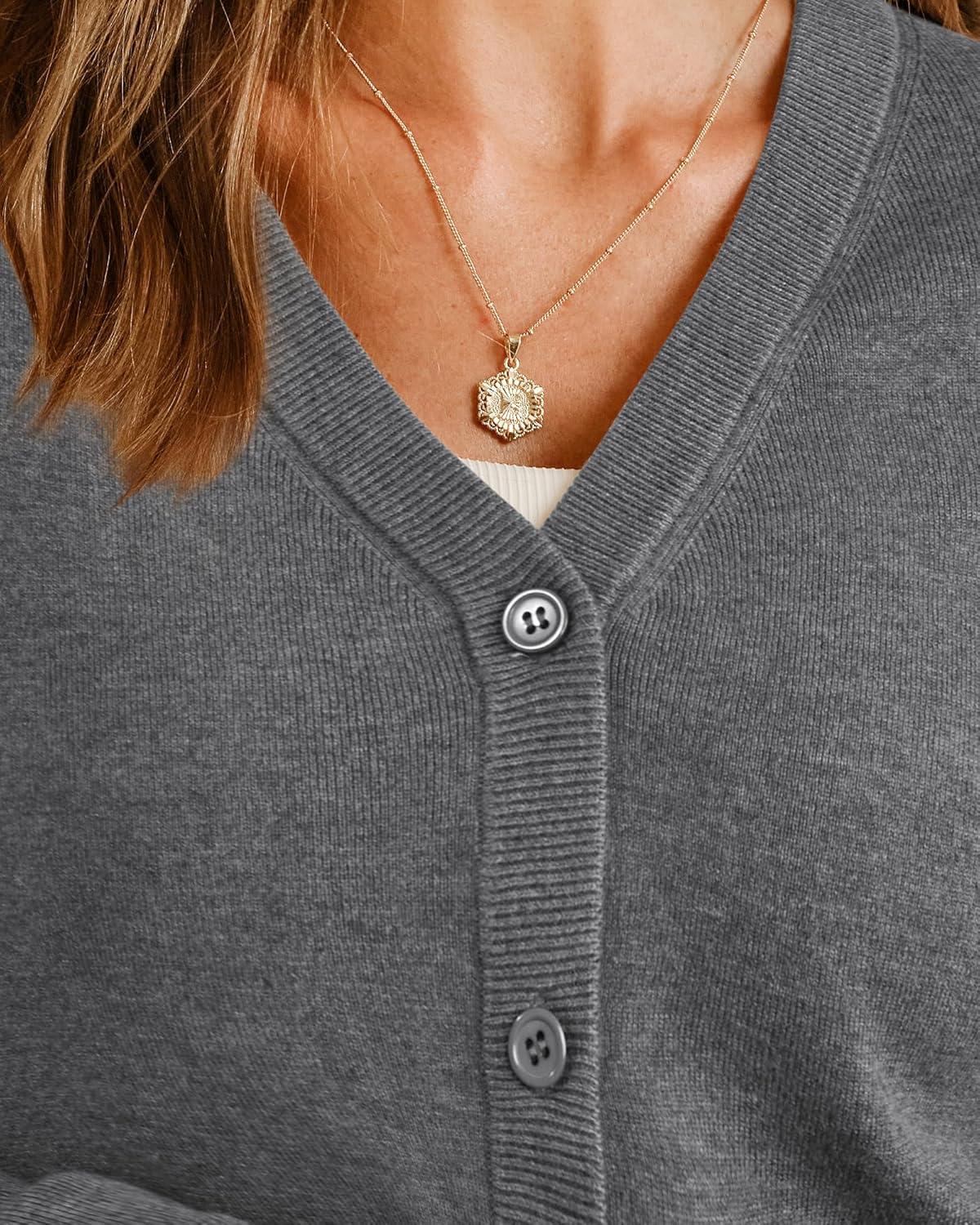 imageArachampampCloz Womens Wool Blend Business Casual Cardigan Sweaters 2025Dark Gray