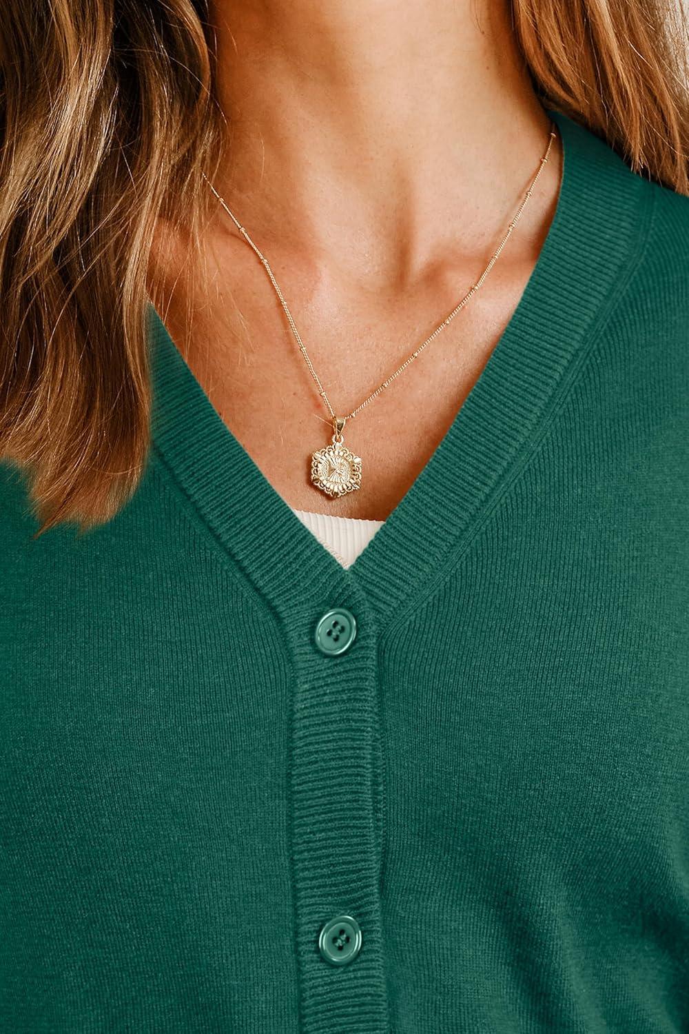 imageArachampampCloz Womens Wool Blend Business Casual Cardigan Sweaters 2025Dark Green