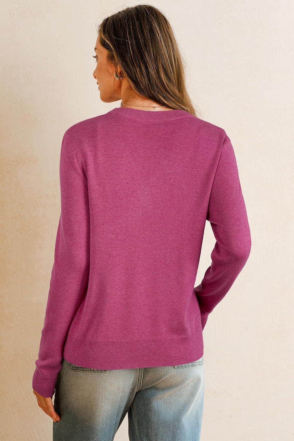 imageArachampampCloz Womens Wool Blend Business Casual Cardigan Sweaters 2025Ruby Pink