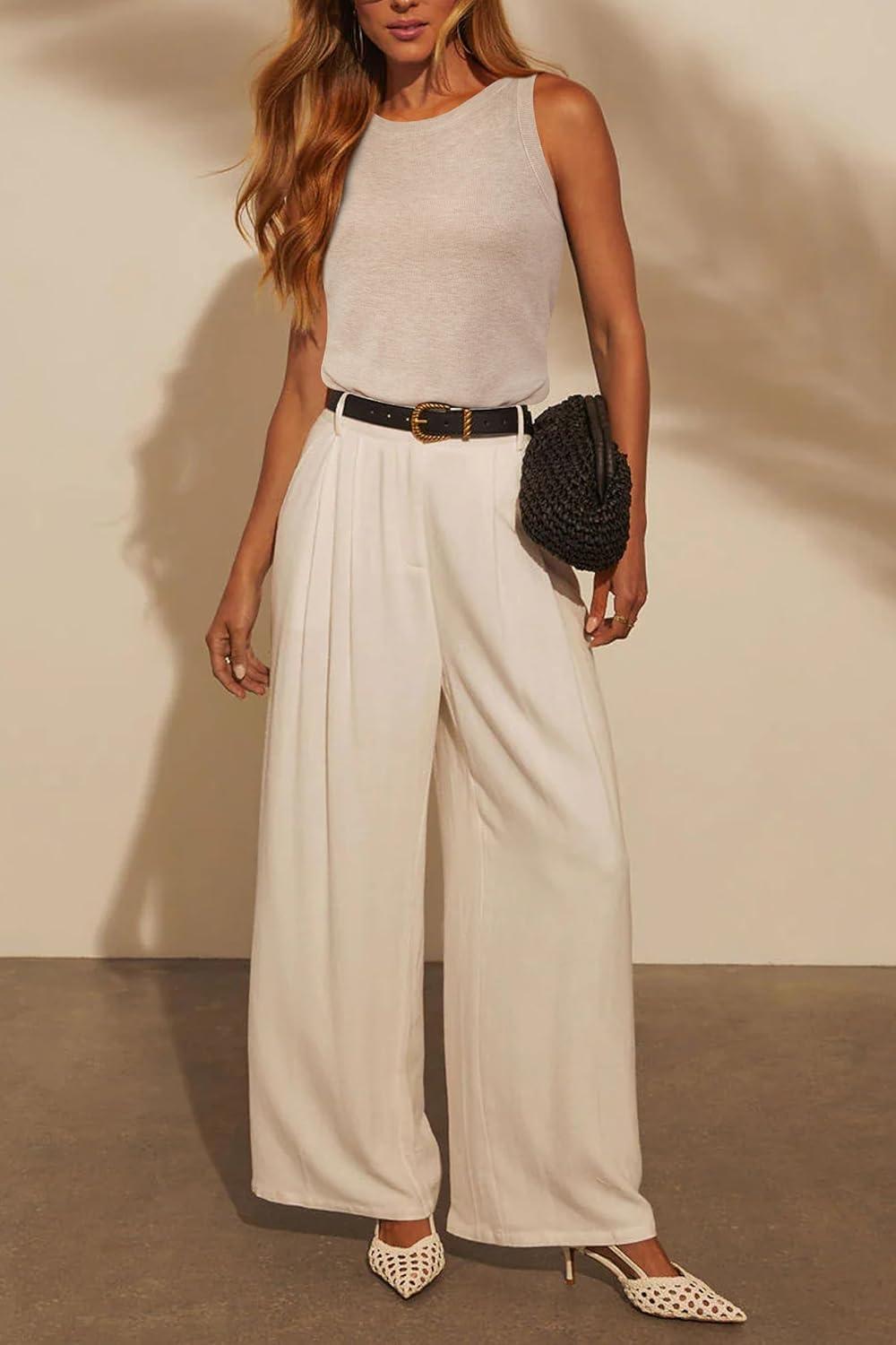 imageArachampampCloz Womens Wool Blend Sweaters Non See Through AllSeason Business Casual Tank 2025Apricot