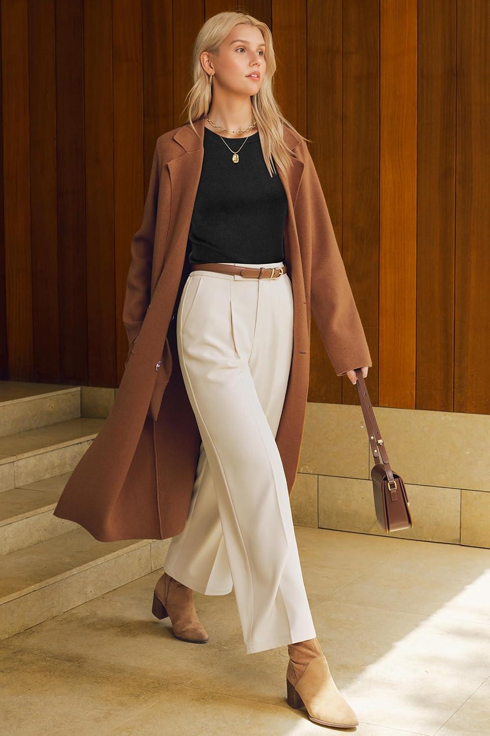 imageArachampampCloz Womens Wool Blend Sweaters Non See Through AllSeason Business Casual Tank 2025Black