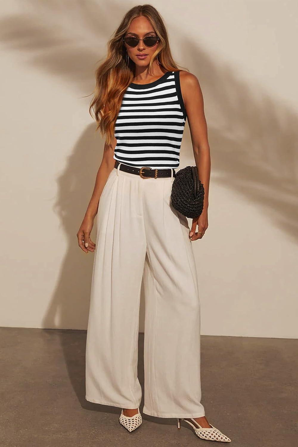 imageArachampampCloz Womens Wool Blend Sweaters Non See Through AllSeason Business Casual Tank 2025Blackbeige