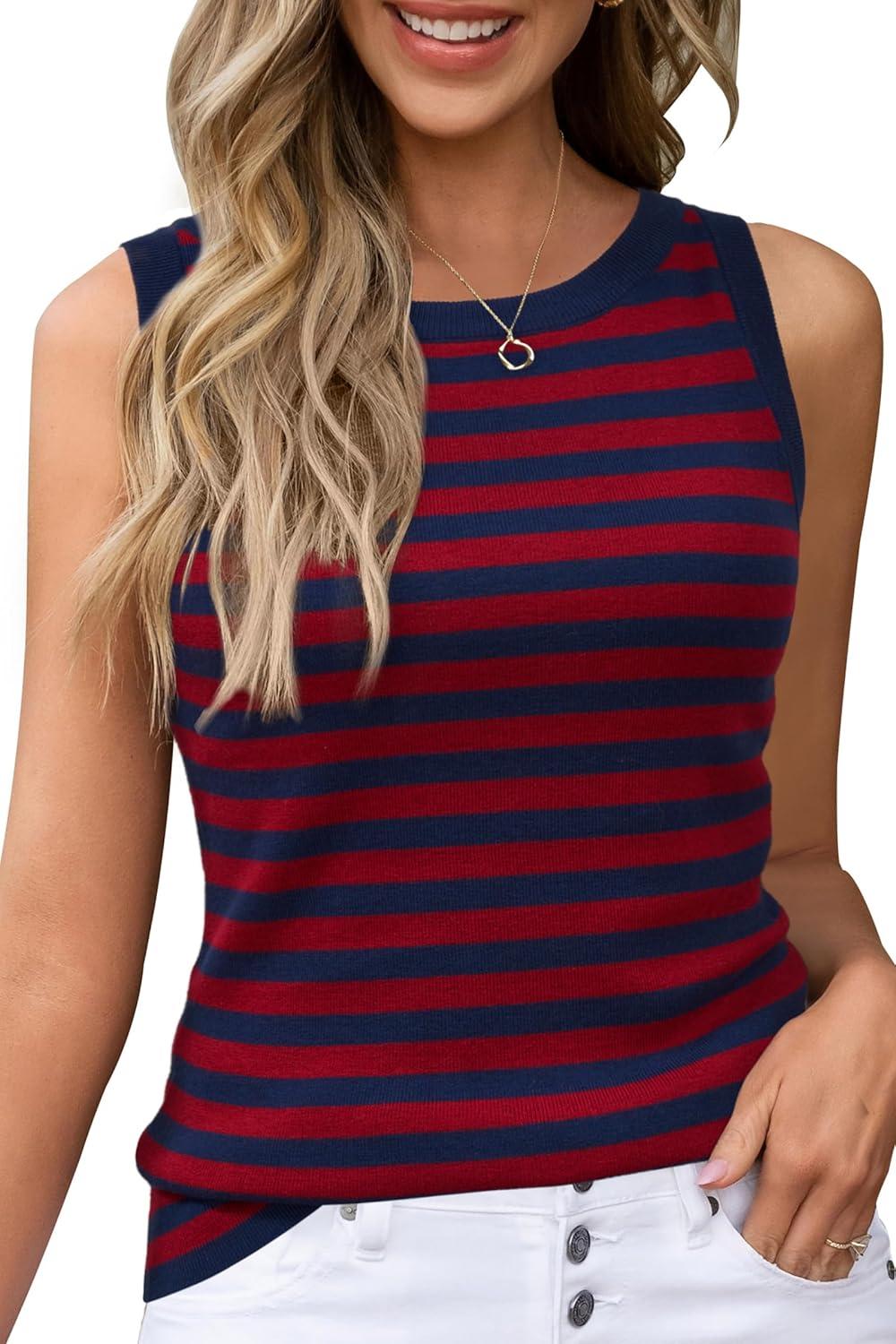 imageArachampampCloz Womens Wool Blend Sweaters Non See Through AllSeason Business Casual Tank 2025Bluered