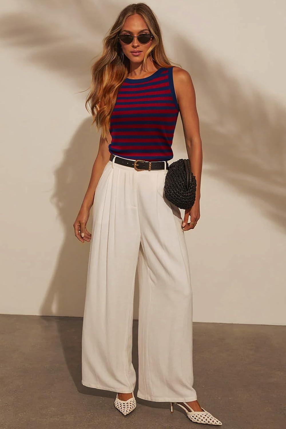 imageArachampampCloz Womens Wool Blend Sweaters Non See Through AllSeason Business Casual Tank 2025Bluered