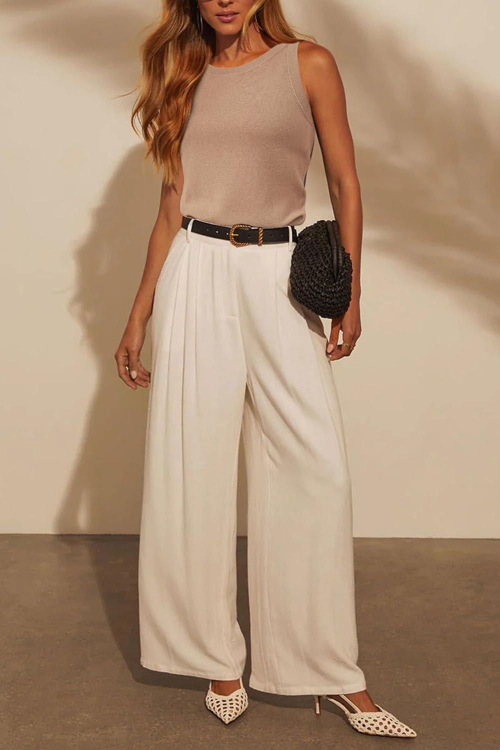 imageArachampampCloz Womens Wool Blend Sweaters Non See Through AllSeason Business Casual Tank 2025Camel