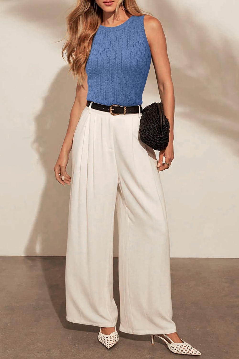 imageArachampampCloz Womens Wool Blend Sweaters Non See Through AllSeason Business Casual Tank 2025Cblue