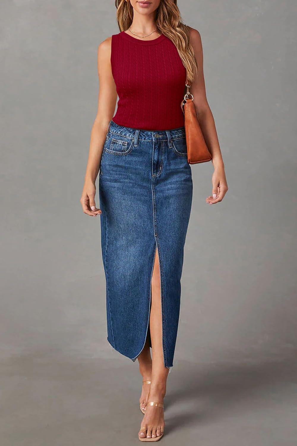 imageArachampampCloz Womens Wool Blend Sweaters Non See Through AllSeason Business Casual Tank 2025Cburgundy Red