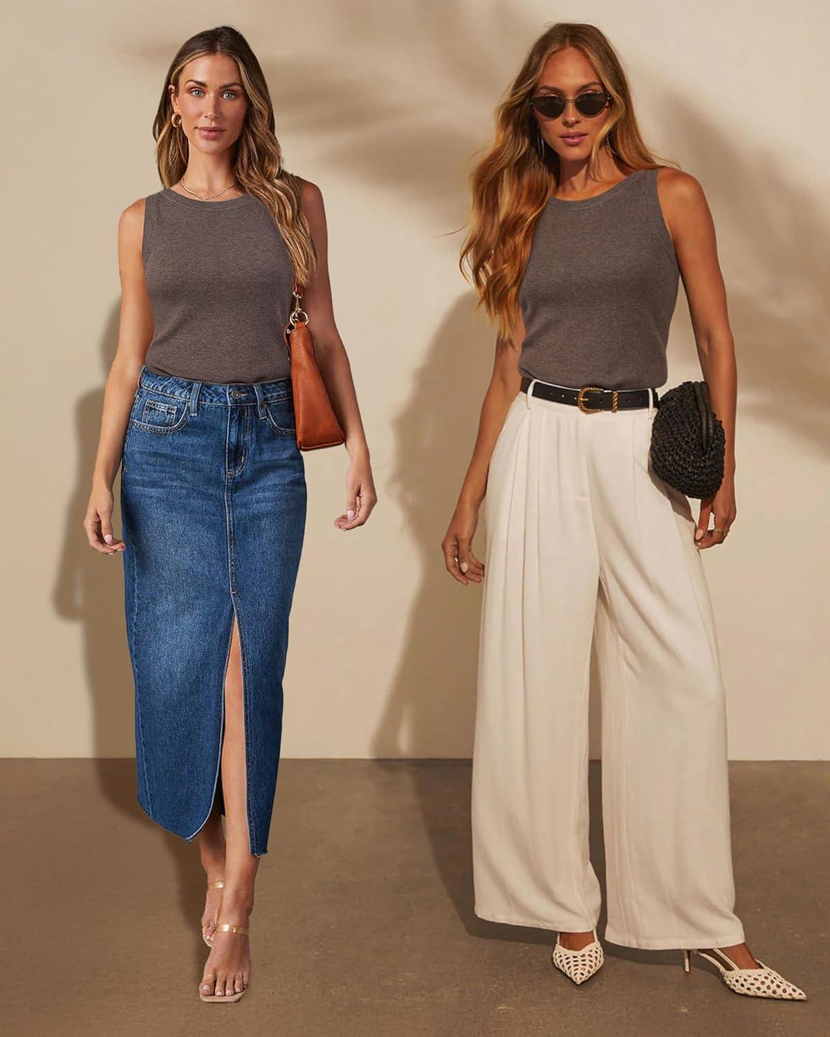 imageArachampampCloz Womens Wool Blend Sweaters Non See Through AllSeason Business Casual Tank 2025Coffee