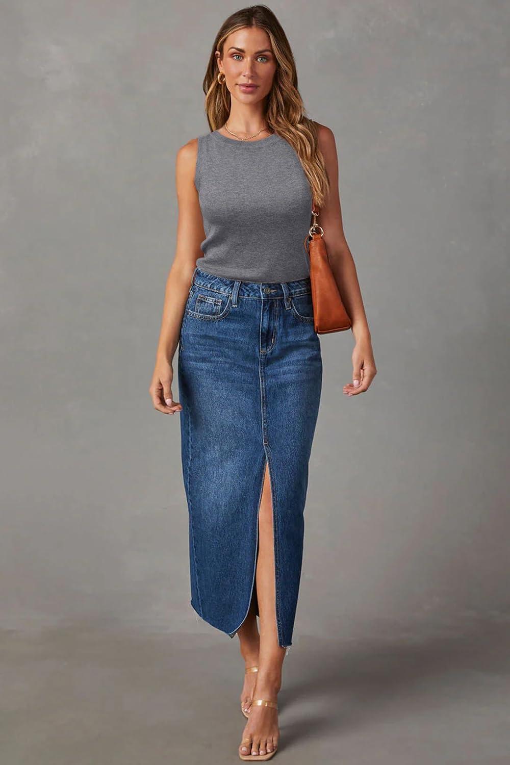 imageArachampampCloz Womens Wool Blend Sweaters Non See Through AllSeason Business Casual Tank 2025Dark Gray