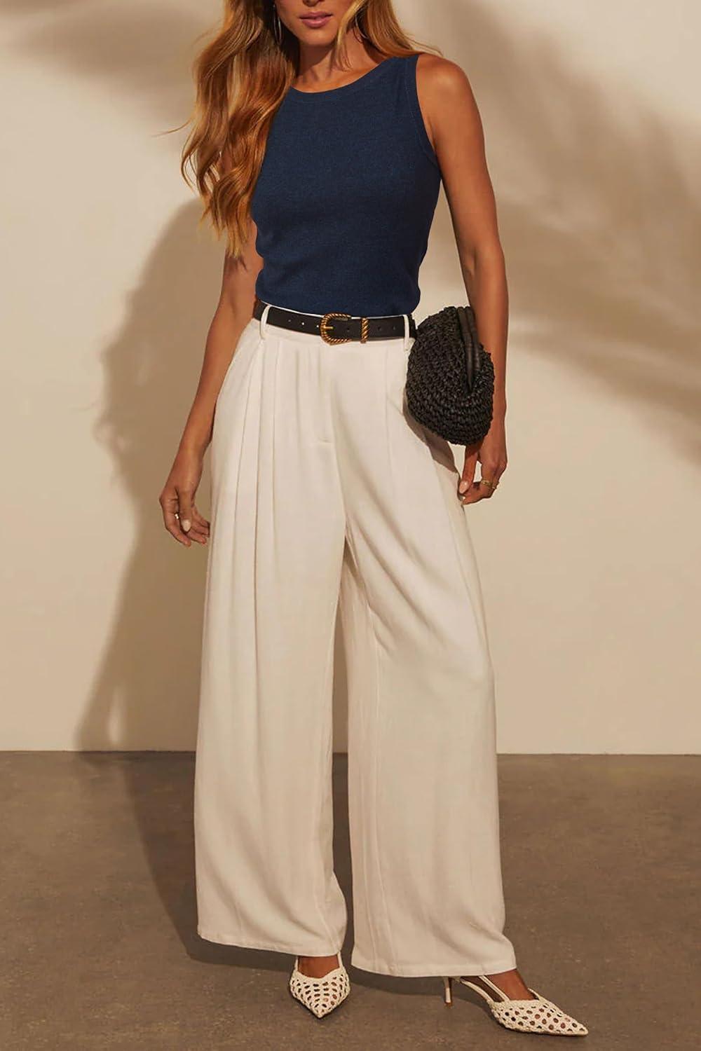 imageArachampampCloz Womens Wool Blend Sweaters Non See Through AllSeason Business Casual Tank 2025Dark Navy