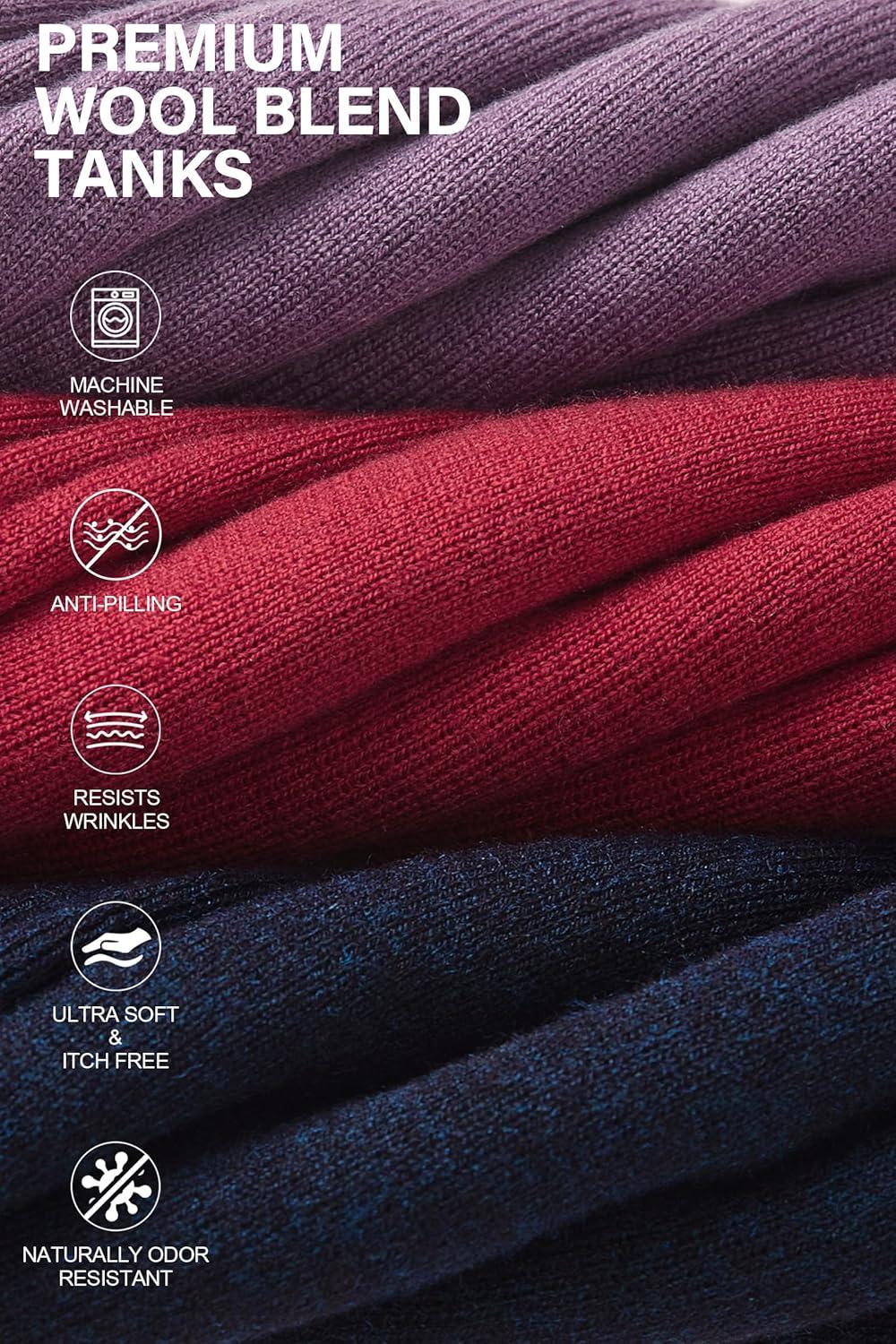 imageArachampampCloz Womens Wool Blend Sweaters Non See Through AllSeason Business Casual Tank 2025Dark Rifle Green