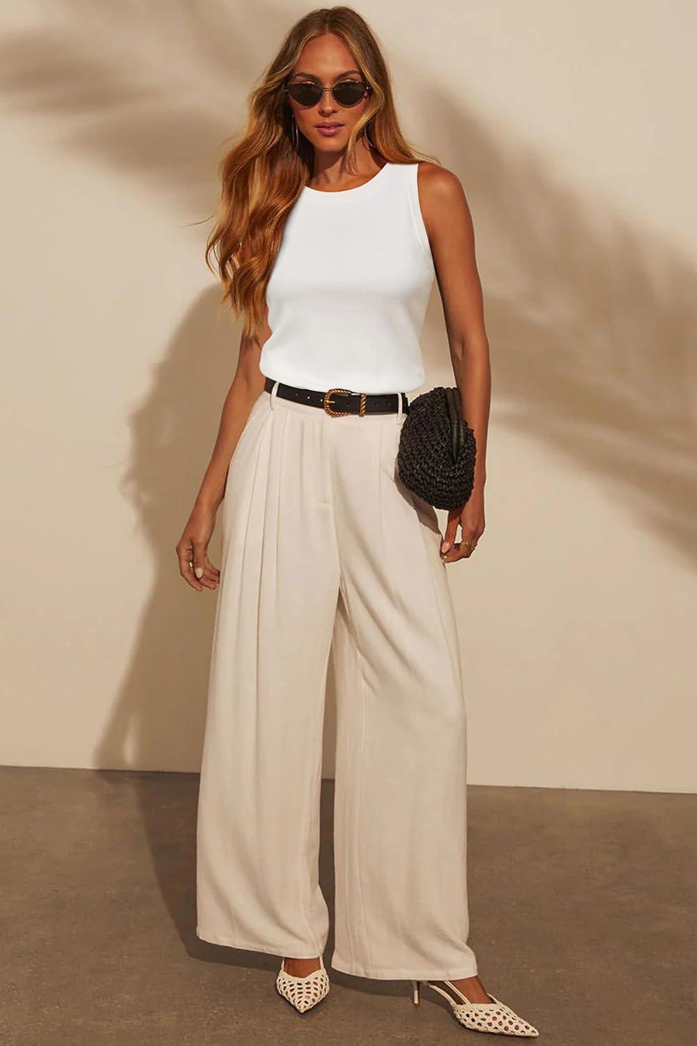 imageArachampampCloz Womens Wool Blend Sweaters Non See Through AllSeason Business Casual Tank 2025Offwhite