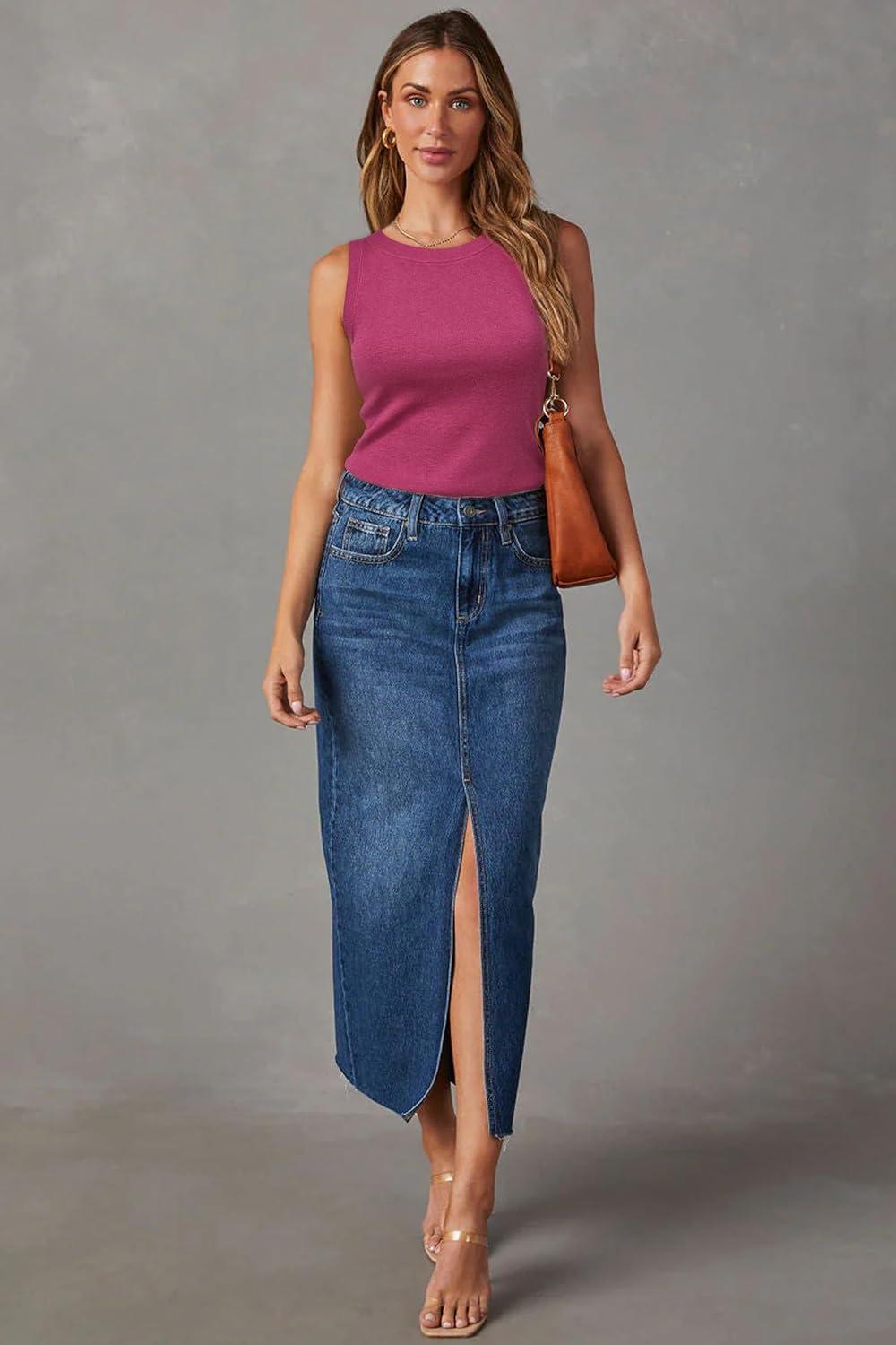 imageArachampampCloz Womens Wool Blend Sweaters Non See Through AllSeason Business Casual Tank 2025Rose Red