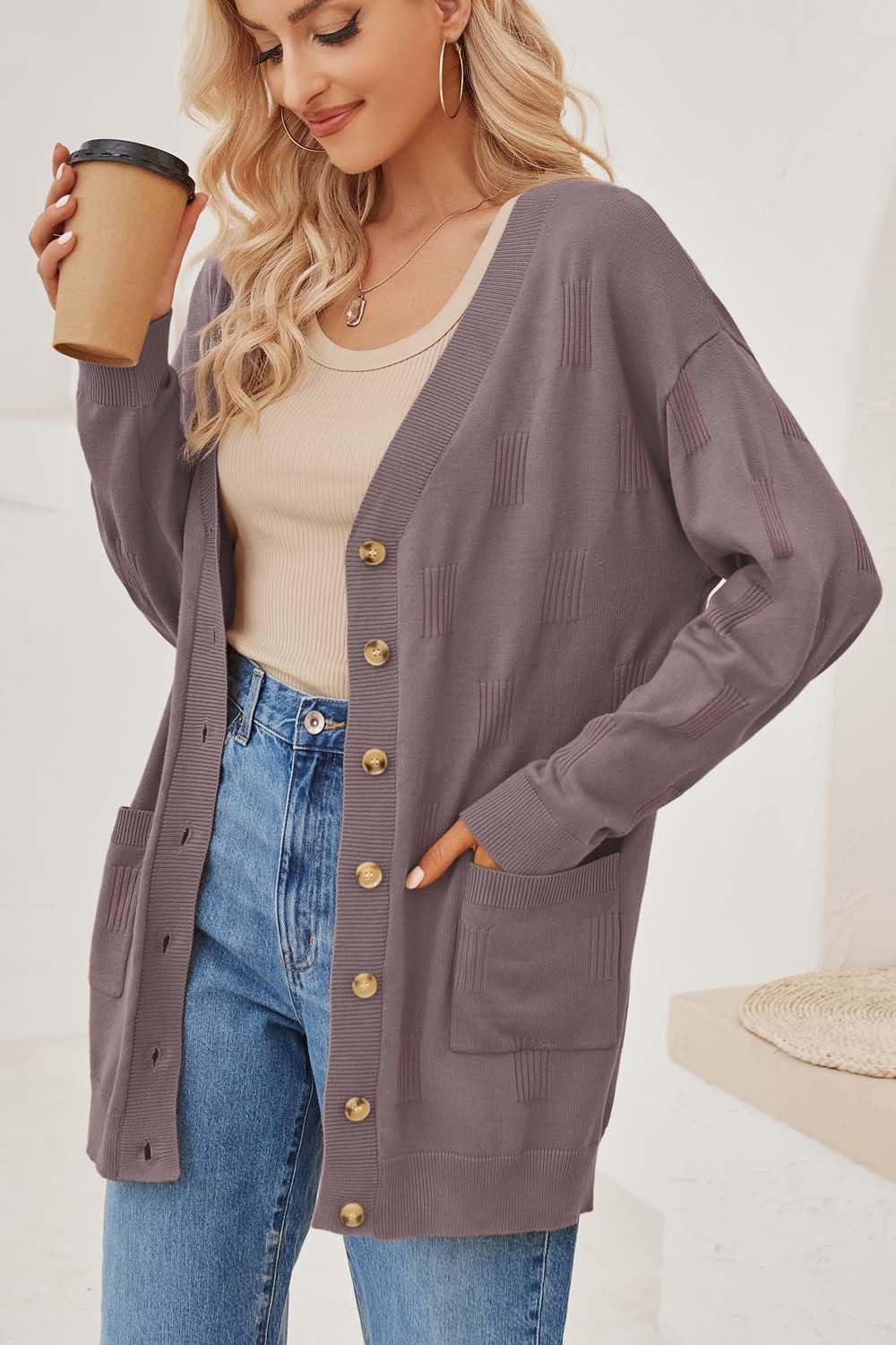 imageArachampampCloz Womens Lightweight Cardigan Sweater Fashion Long Sleeve Summer Casual Outfits with Pocket Cozy CloudsNutmeg