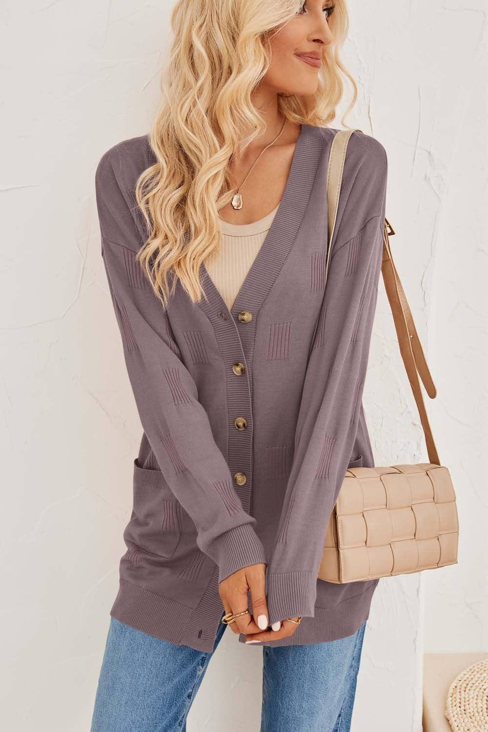 imageArachampampCloz Womens Lightweight Cardigan Sweater Fashion Long Sleeve Summer Casual Outfits with Pocket Cozy CloudsNutmeg