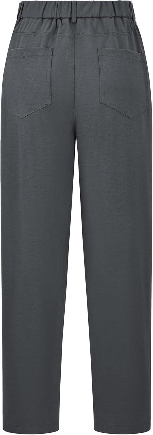 imageArachampampCloz Womens Stretch WrinkleFree Comfort Ankle Work Pants Fall 2025Dark Grey