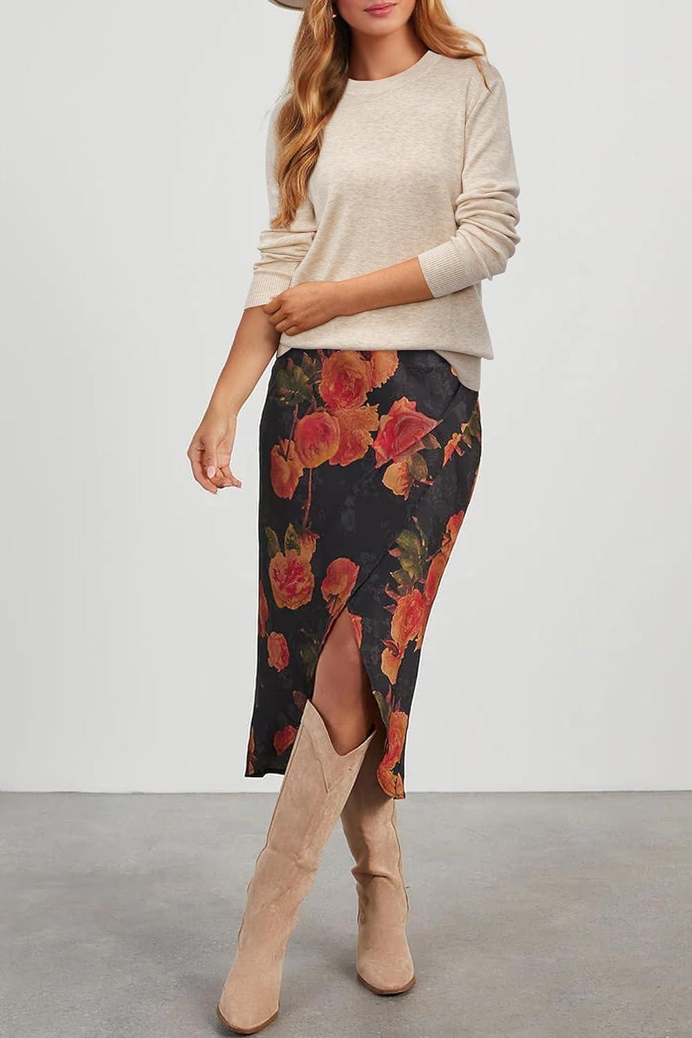 imageArachampampCloz Womens Wool Blend Classic Crew Neck Casual Fall SweatersAapricot