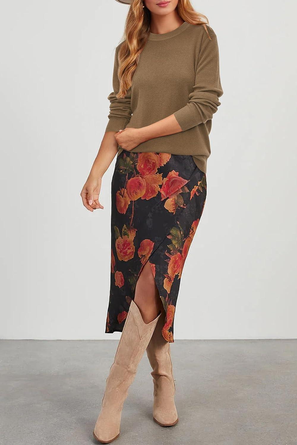 imageArachampampCloz Womens Wool Blend Classic Crew Neck Casual Fall SweatersAcamel