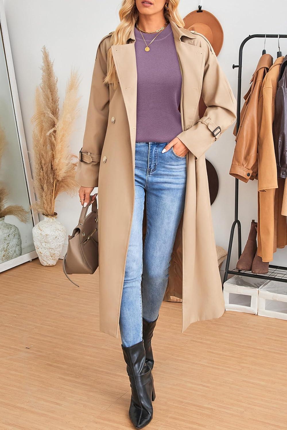 imageArachampampCloz Womens Wool Blend Classic Crew Neck Casual Fall SweatersApurple