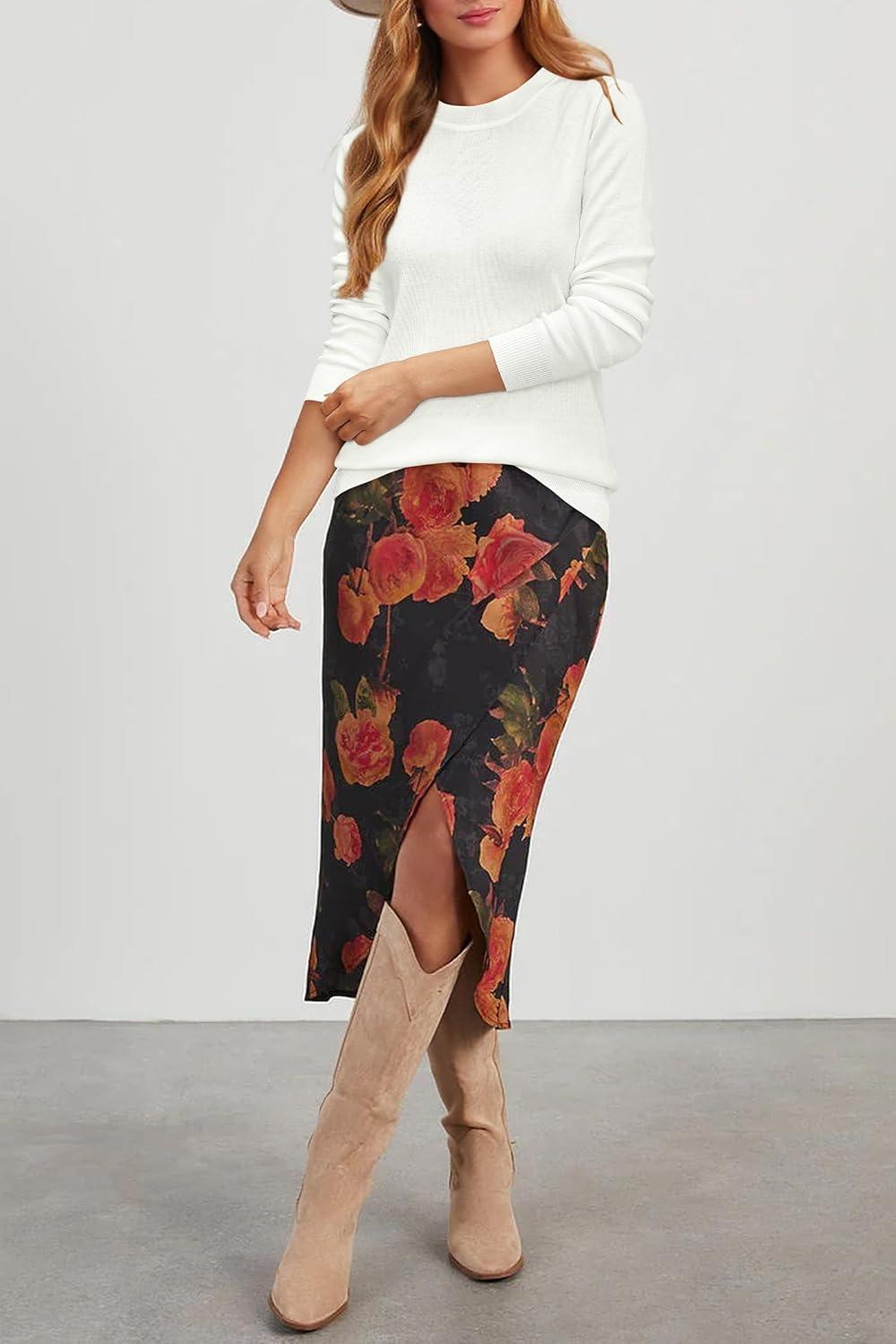 imageArachampampCloz Womens Wool Blend Classic Crew Neck Casual Fall SweatersAwhite