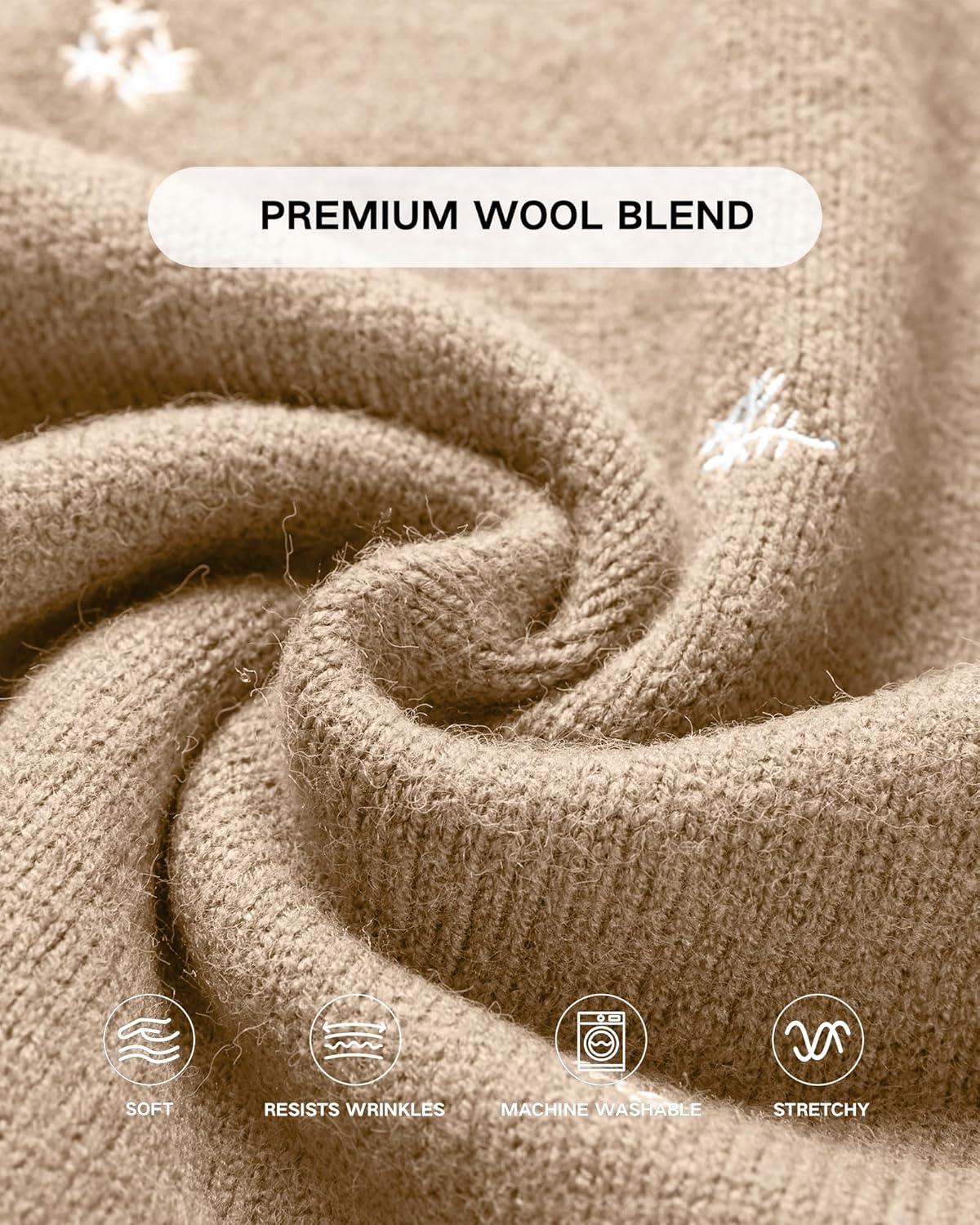 imageArachampampCloz Womens Wool Blend Embroidery Floral Oversized Fit Sweater Trendy 2025Apricot