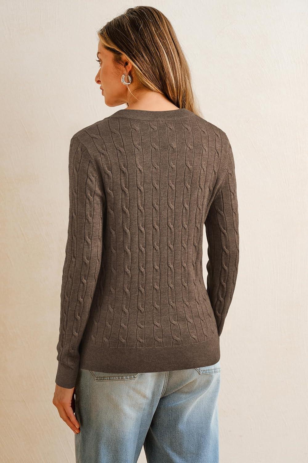 imageArachampampCloz Womens Wool Blend Fall Sweaters Business Casual OutfitsCablecoffee