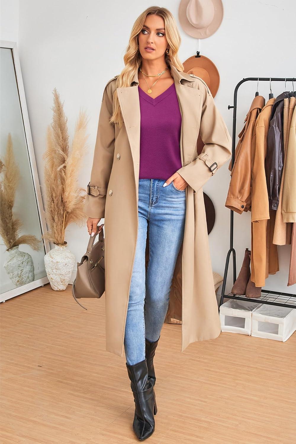 imageArachampampCloz Womens Wool Blend Fall Sweaters Business Casual OutfitsRose