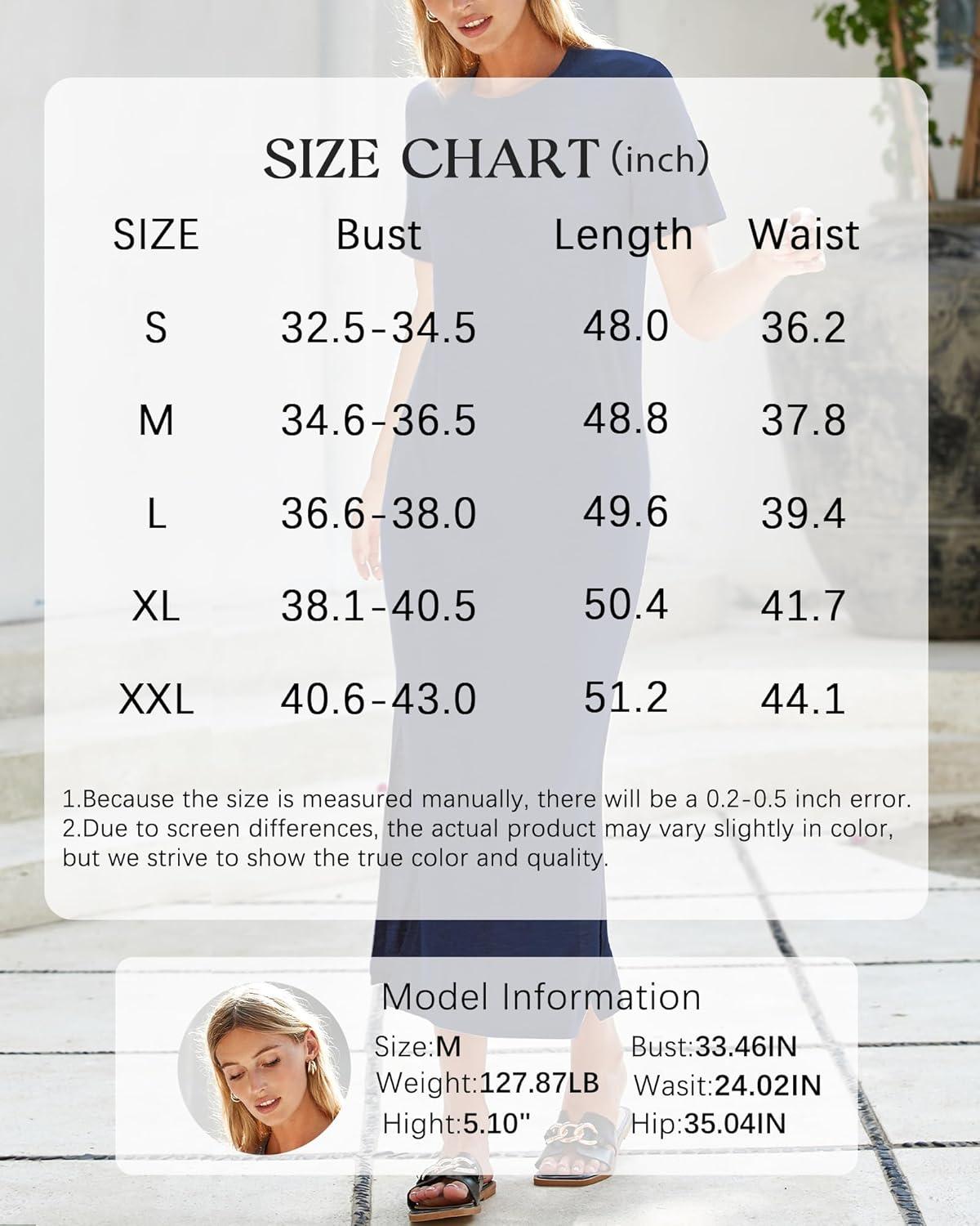 imageArachampampCloz Womens Wool Blend Lightweight Fall Casual T Shirts Maxi Dress 2025Navy