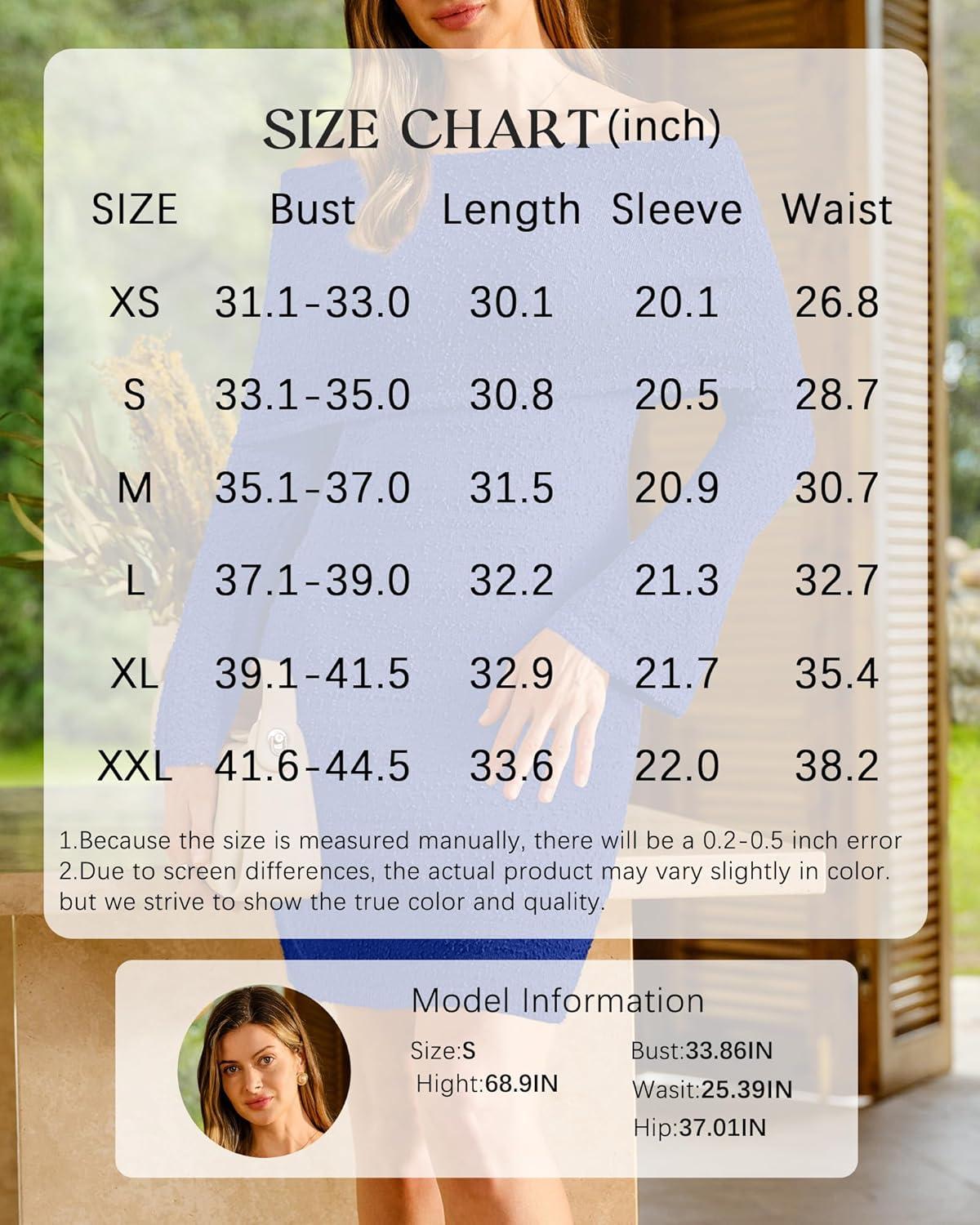 imageArachampampCloz Womens Wool Blend Long Sleeve Off Shoulder Sweater Dresses 2025Royal Blue