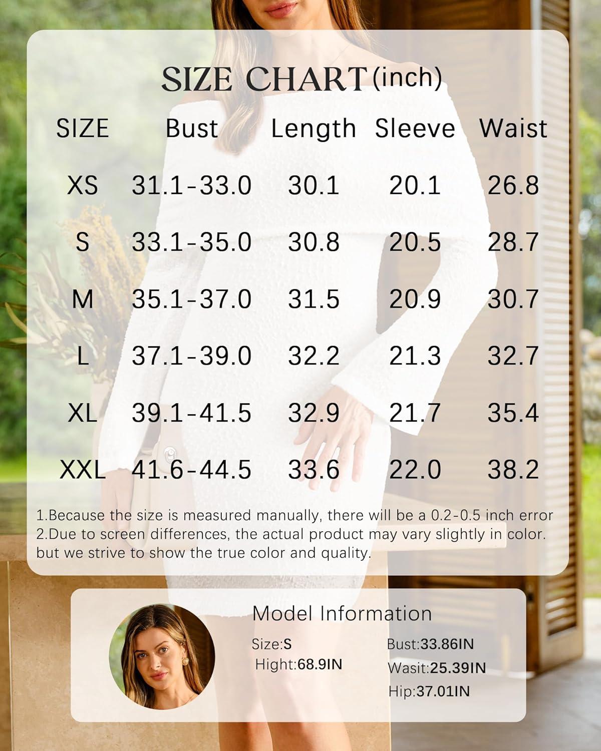 imageArachampampCloz Womens Wool Blend Long Sleeve Off Shoulder Sweater Dresses 2025White