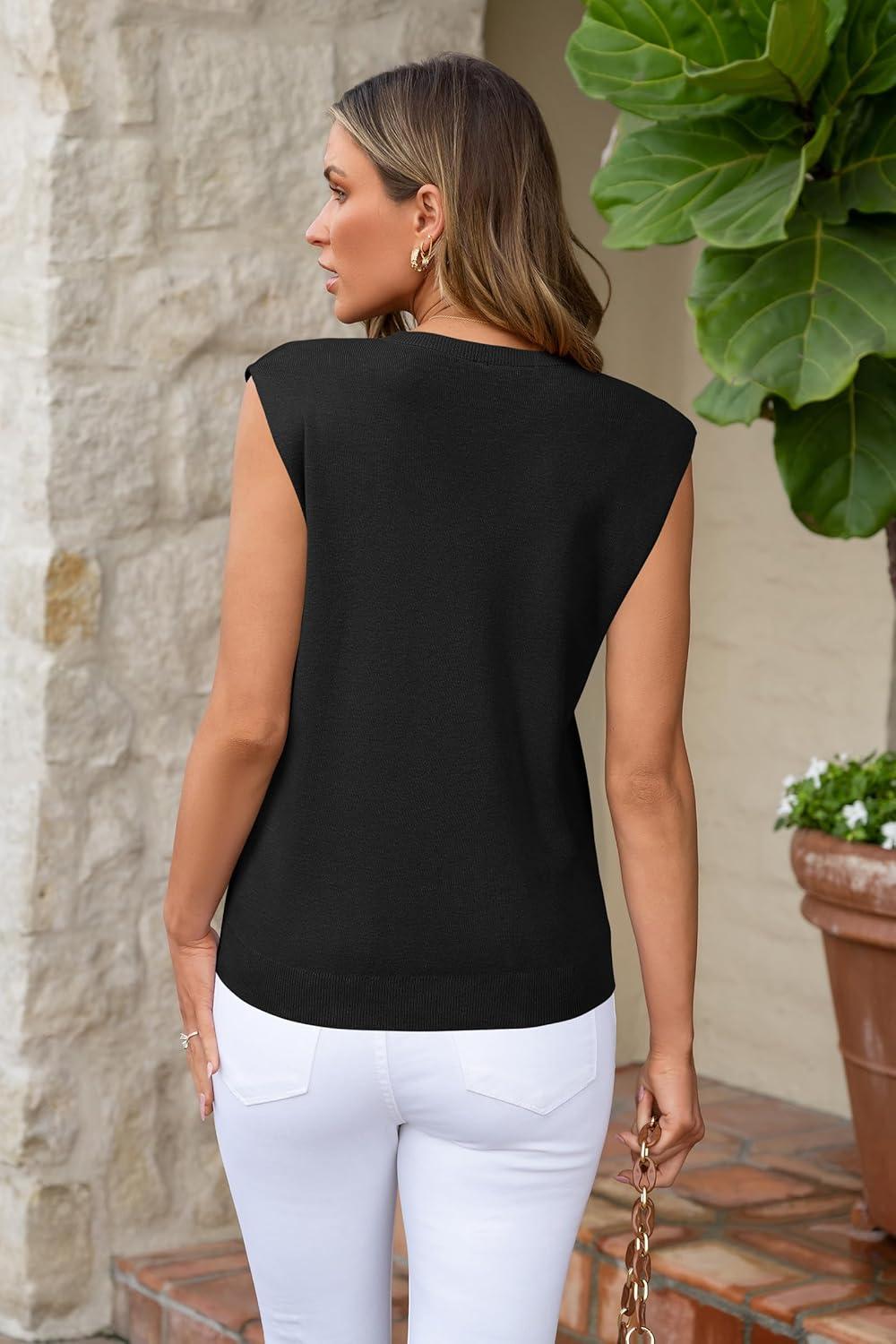 imageArachampampCloz Womens Wool Blend Mock Neck Sweaters Vest Business Casual Trendy Tops Fall Outfits 2025Black5046