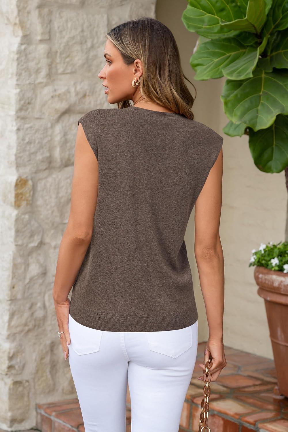 imageArachampampCloz Womens Wool Blend Mock Neck Sweaters Vest Business Casual Trendy Tops Fall Outfits 2025Coffee5046