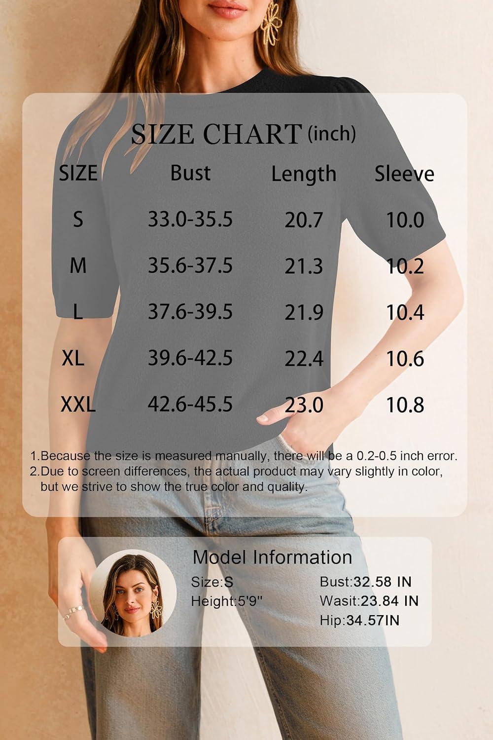 imageArachampampCloz Womens Wool Blend Soft Fuzzy Puff Sleeve Cute Casual Fall Sweaters 2025Black